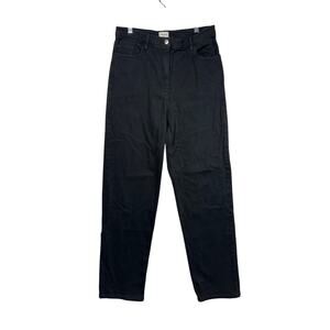 Aritzia Wilfred Free The Melina Pants Jeans Black High Rise Straight Leg Size 8